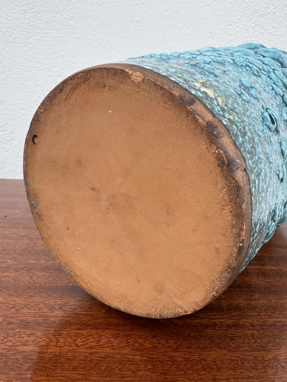 Image 1 of Vase céramique écume bleu années 60