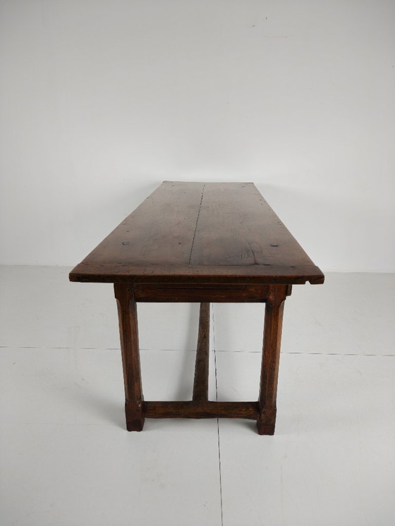 Image 1 of French 18th century dining table – Solid oak, drawers