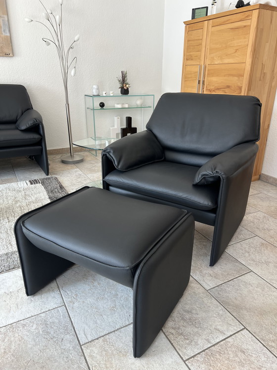 Image 1 of Leolux Bora-Beta Leder senso schwarz Sitzgruppe neuwertig