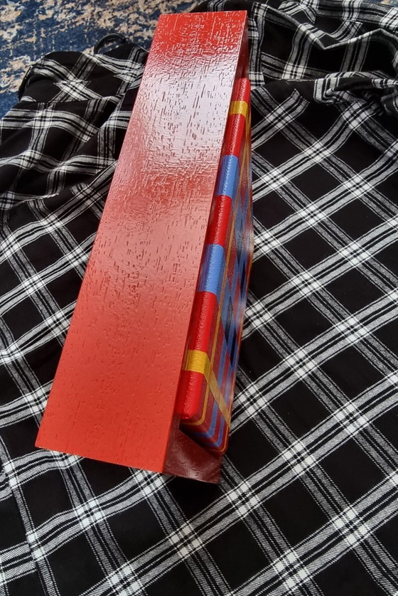 Image 1 of Frances Eckhardt - 24x24 cm handmade graphic artwork check tartan design modern painting no. 5