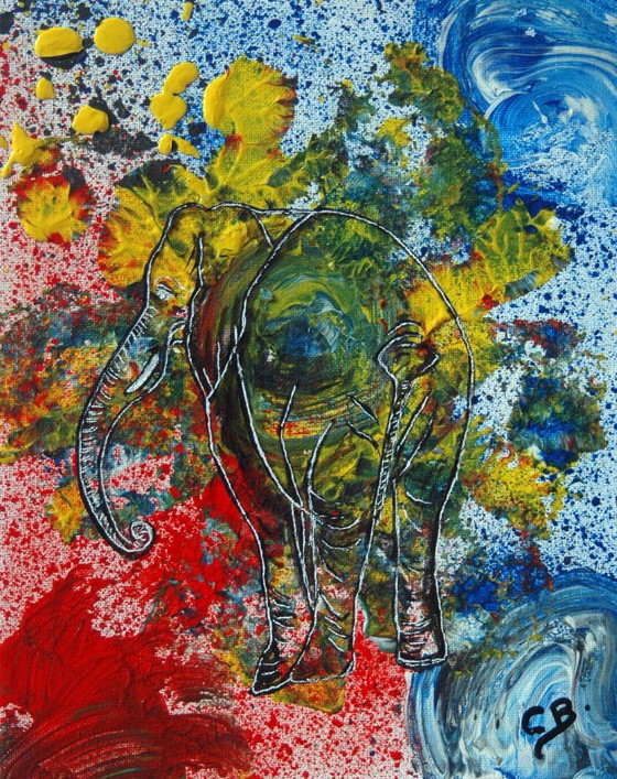 Elephants on confetti – CB, Art, Other, Canvas (photo 6 of 10)