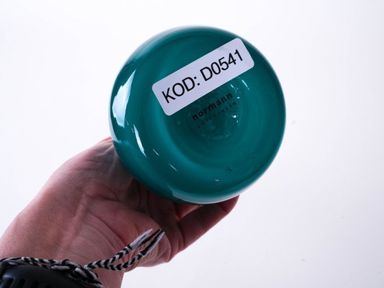 Image 1 of Turquoise vase, Swing Vase, Danish design, manufactured by Normann Copenhagen, designed by Britta Bonnesen