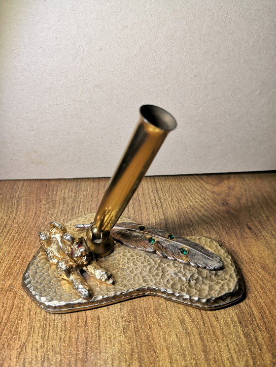 Image 1 of Fountain Pen / Penholder Brass Poodle Royal / Vintage 70's design