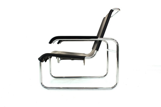 Image 1 of 1A Restored, Early Edition Marcel Breuer B35 / S35L Lounge Chair / Cantilever Chair for Thonet, Leather and Chrome, 1 of 2
