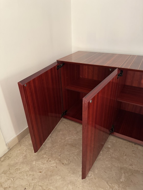 Image 1 of Monumental Rosewood Sideboard Zebrawood Lacquered Mid-Century Design 1970