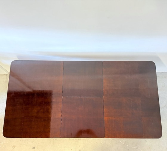 Image 1 of Halabala ausziehbarer Esstisch, Platte mit Schachbrettmuster