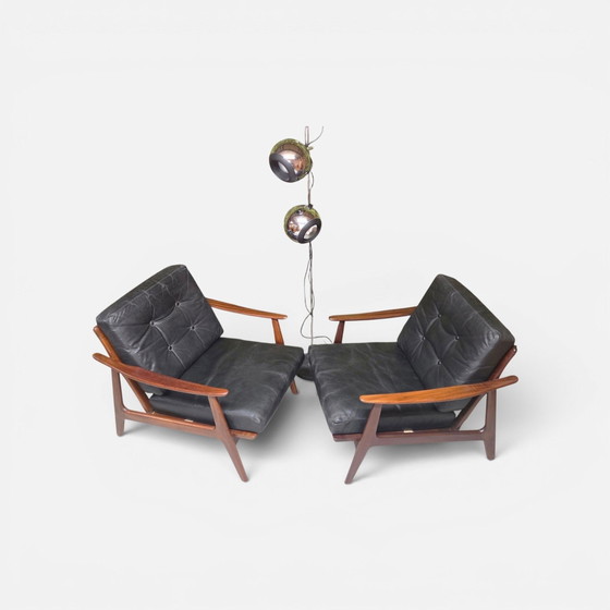 Image 1 of Een paar Scandinavische teakhouten fauteuils, jaren 70.