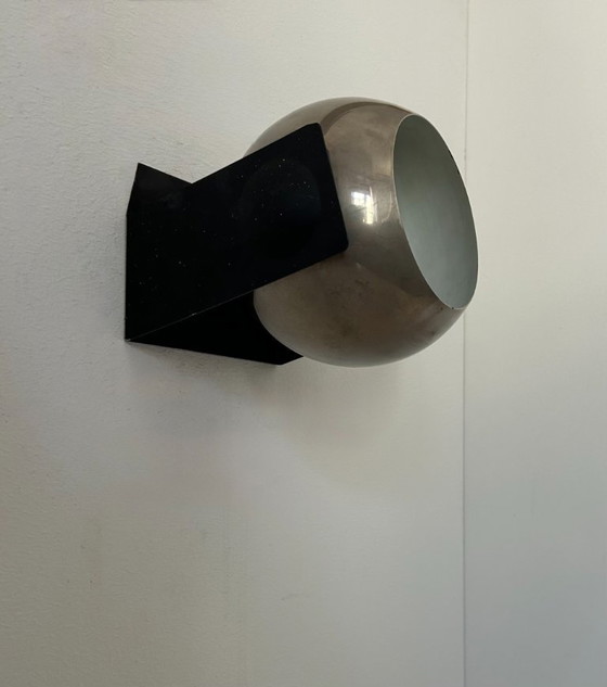 Image 1 of Coppia di applique regolabili, metallo cromato e nero opaco, Francia 1970