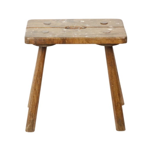 Sgabello di carattere in legno massiccio