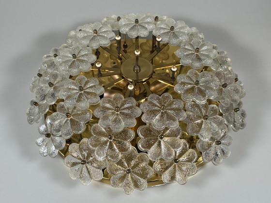 Image 1 of Lampada da soffitto Plafoniere anni '60-'70 Ernst Palme in ottone e vetro Germania