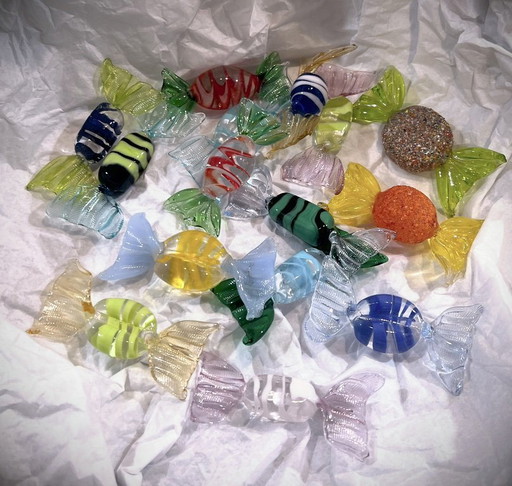 15 Bonbons en Verre Murano