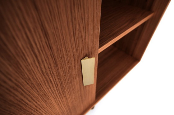 Image 1 of Dressoir gebeitst teak T-S05 schuifdeur en 3 laden