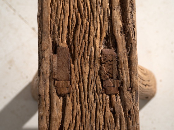 Antieke Iepenhouten Bank, China, circa 1900, Bankjes, Rustic (foto 4 van 8)