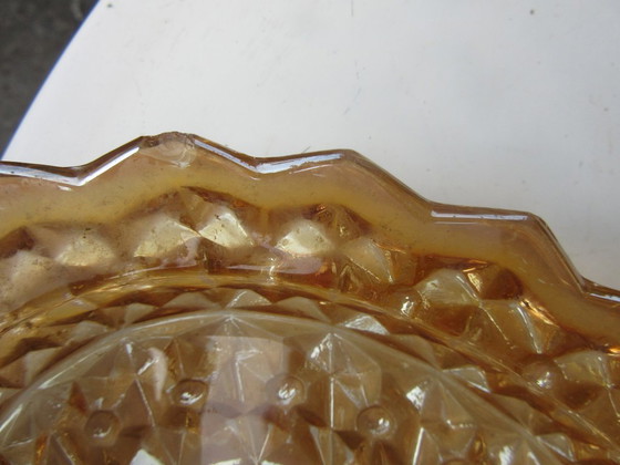 Plateau de service ovale en verre pressé Art Déco style Fenton, motif carnaval – Accessoires de table, Glass (photo 8 of 13)