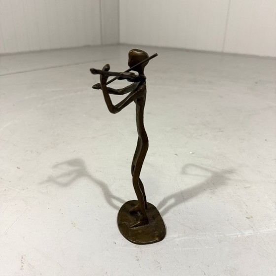 Image 1 of Abstract bronze statue of a violinist 1970-80's