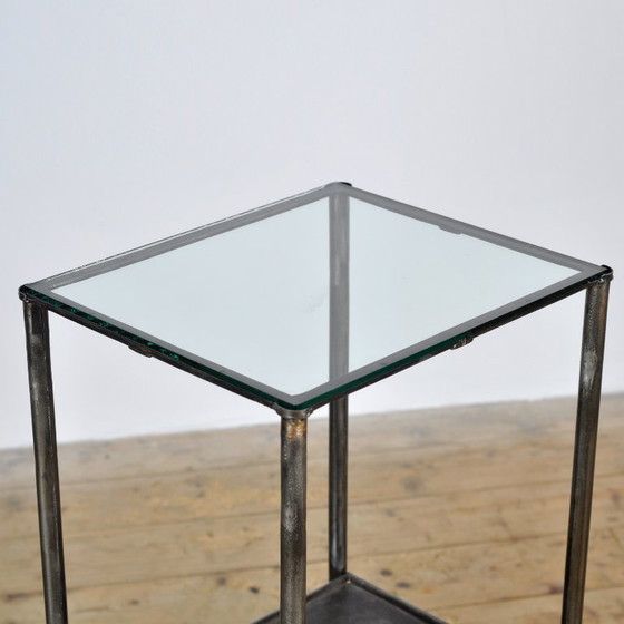 Iron bedside table, 1910s – Nightstands, Glass, Vintage (photo 4 of 7)