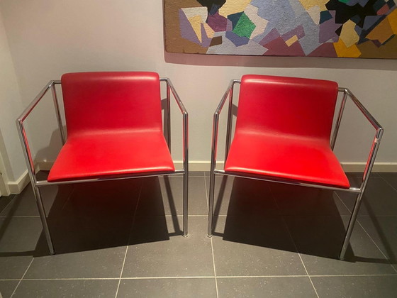 Image 1 of Set of red Italian design chairs