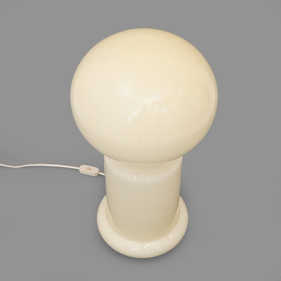 Image 1 of White glass table lamp, 1970s