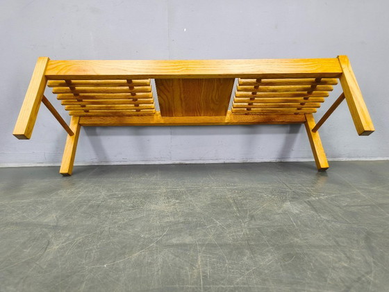 Image 1 of Set van 3 esdoornhouten plantenstandaards uit het midden van de 20e eeuw, Tsjechoslowakije, jaren 70.