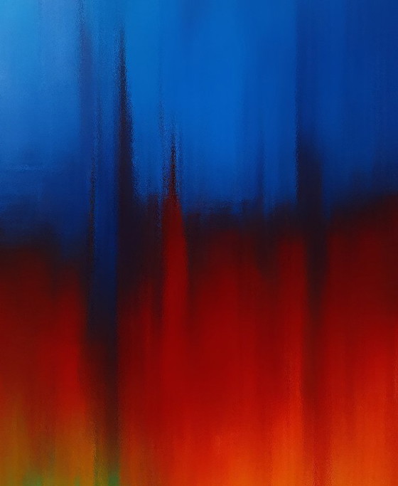 Image 1 of Colorful Abstract Acrylic Painting on Canvas / 60x60 cm