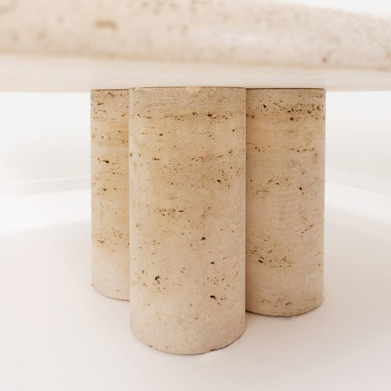Image 1 of Quadratischer Couchtisch aus Travertin, entworfen von Mario Bellini für Cassina, um 1975