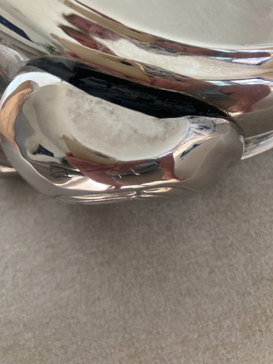 Centrotavola placcato in argento con manici a forma di cigno – Elegante lusso di metà secolo (photo 4 of 10)