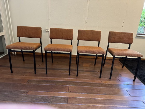 Set of 4 Vintage Design Martin Visser Dining chairs - 1960s, Spectrum, Metal, Textile, Black (photo 3 of 15)
