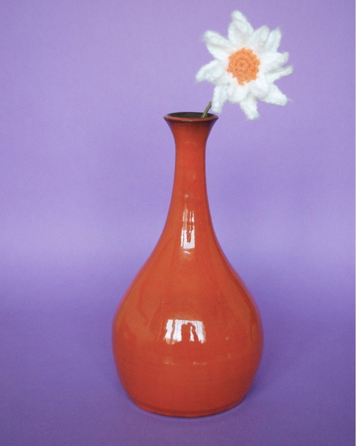 Vintage ceramic vase by Roger Vandeweghe, Belgium 1965