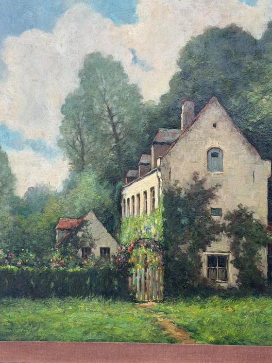 Cuadro antiguo al óleo sobre lienzo de Wuest – Escena rural – 110 x 96 cm – Pinturas y dibujos (photo 4 of 9)