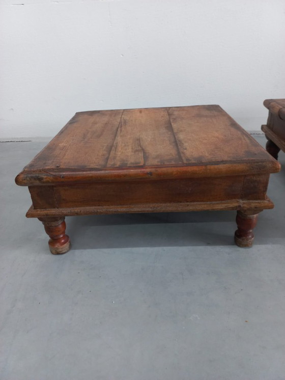 Image 1 of Table d'appoint vintage Bajot Indian low styling tray side table