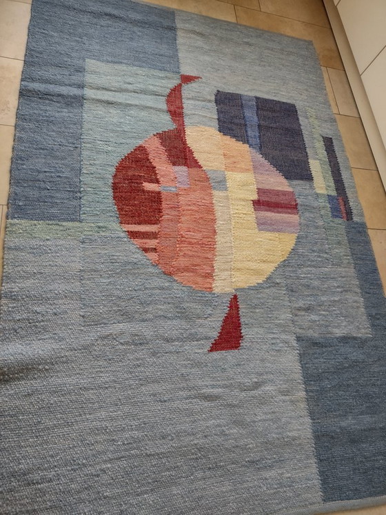 Image 1 of Handgewebter Wollteppich Bauhaus modern abstrakt