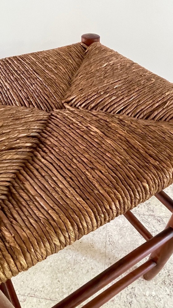 Image 1 of Vintage Geometric Straw Stool