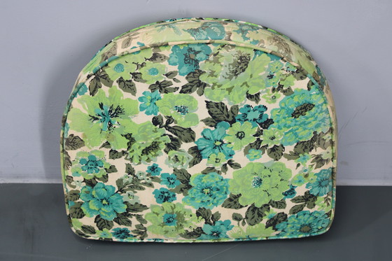 Image 1 of 1980er Set aus vier Rattansesseln mit Stoffpolstern