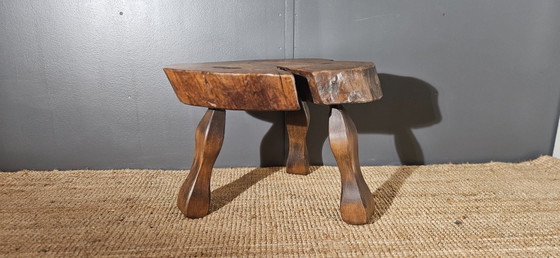 Image 1 of Mesa auxiliar de tronco de árbol macizo