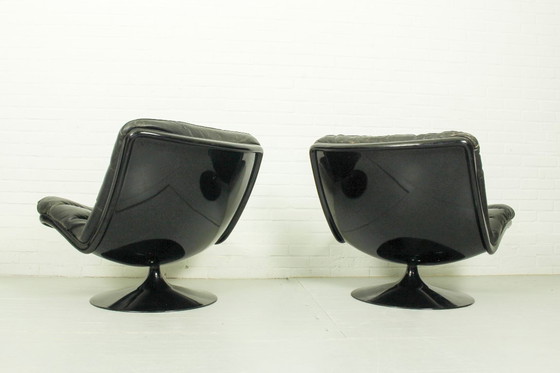 Image 1 of Set di 2 sedie girevoli F978 di design olandese vintage di Geoffrey Harcourt per Artifort, 1960