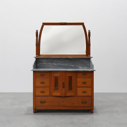 Art Nouveau Cabinet, Commode or mirrored Sideboard by Geo Verbanck, Belgium 1920s