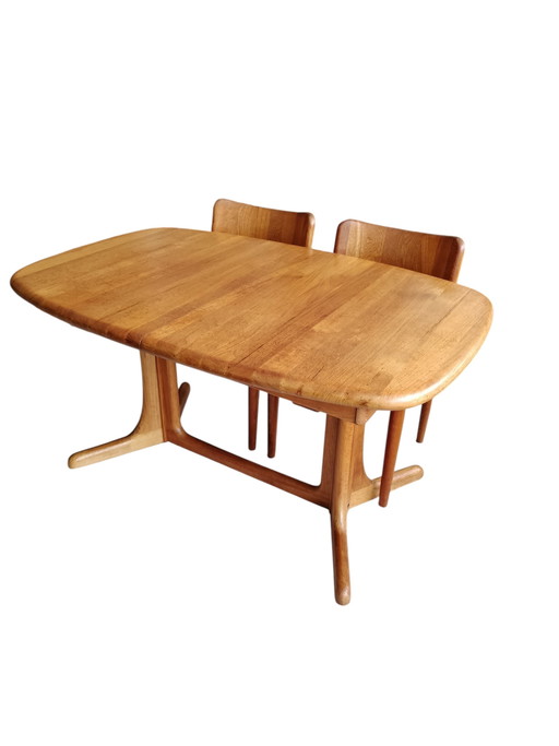Vintage, Danish teak extendable oval dining table