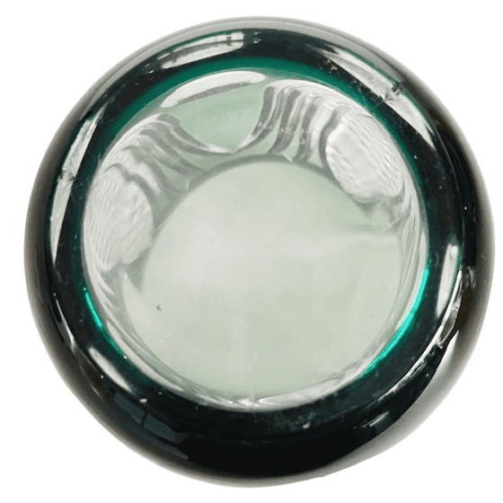 Image 1 of Vaso in cristallo Val Saint Lambert di René Delvenne, cristallo verde, trasparente, anni '60