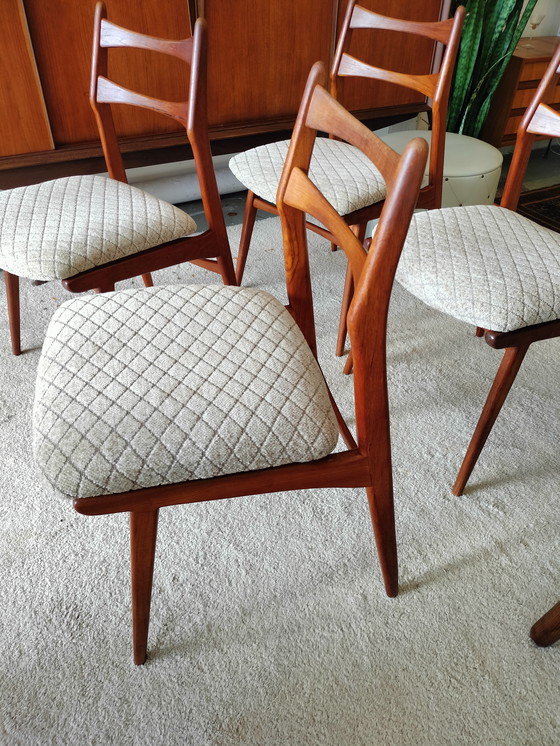 Image 1 of Vintage set of 4 teak dining chairs, Habeo