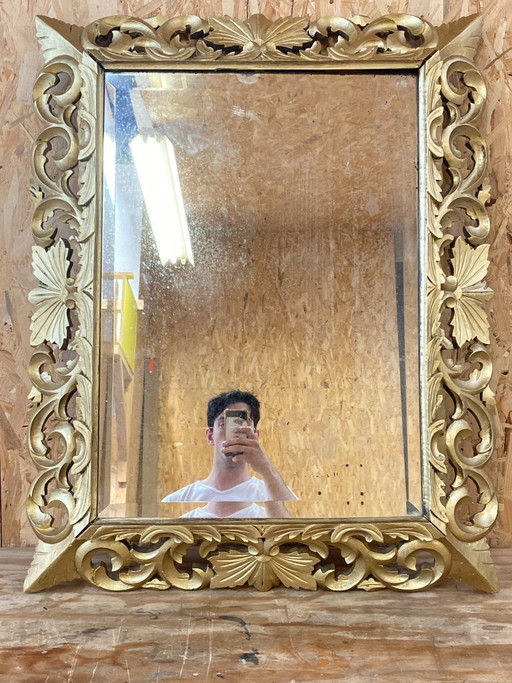 Gilded Wooden Mirror, 19th Century, 80cm x 100cm