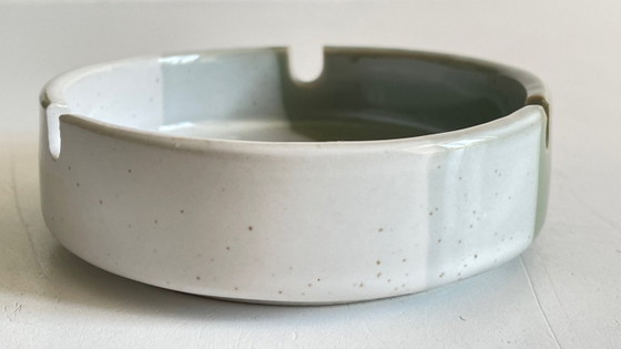Image 1 of Striped stoneware ashtray, 1980s