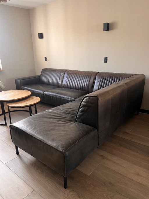 Buffalo leather hoekbank 