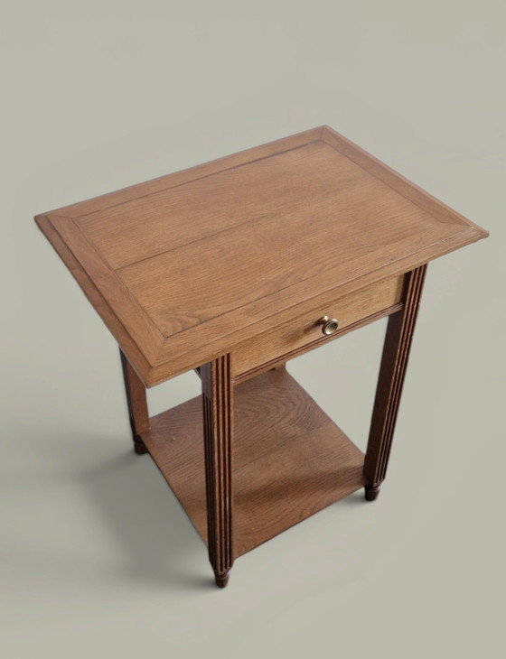Image 1 of Oak side table – Architectural lines, modernist spirit 1940