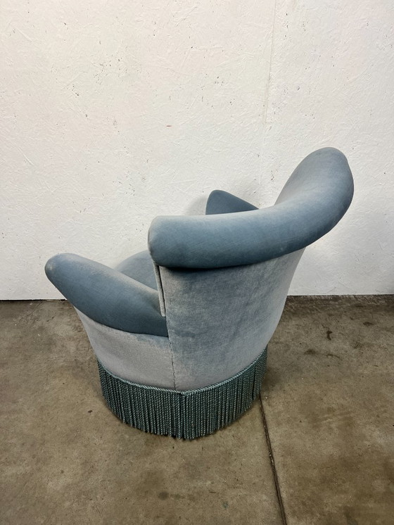 Image 1 of Poltrona da cocktail vintage, Francia anni '60, velluto blu