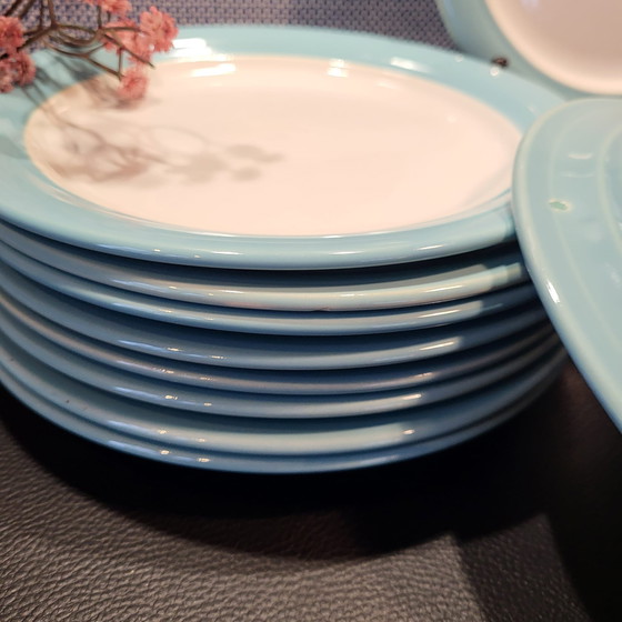 Image 1 of 10 platos de desayuno Holland Houses de color azul claro de 21,5 cm