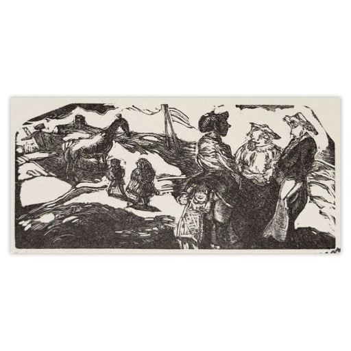 Houtsnede van Jules Pascin, La Zone, 1960 – lithos zeefdrukken, Paper (photo 2 of 5)