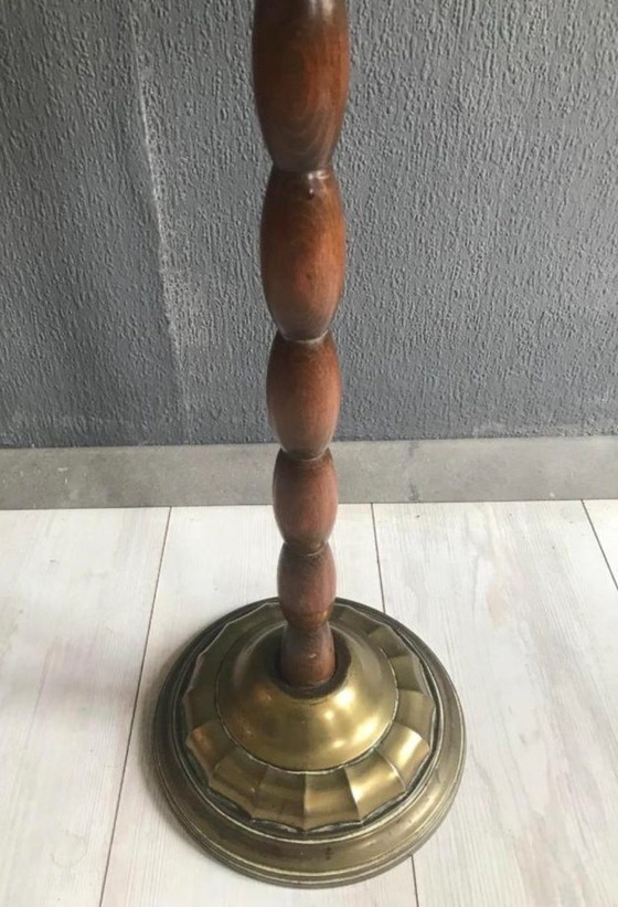 Image 1 of Table d'appoint/fumoir en laiton avec accessoires, datant de 1880.