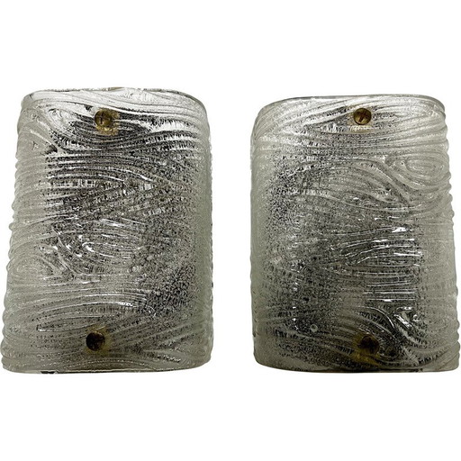 Pair of vintage Murano corteccia glass sconces by Toni Zuccheri for Venini, Italy 1960