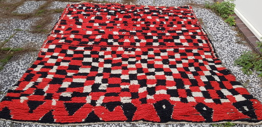 Hand-knotted Berber wool rug 210x174cm