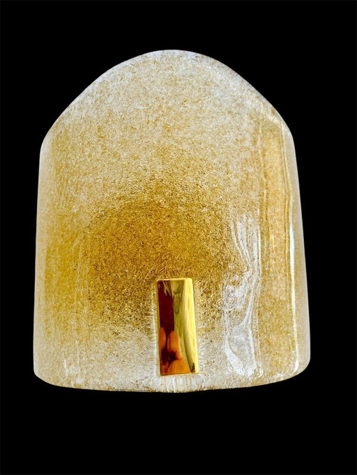Murano Due Sign Wall Lighting 24 ct Gilt Gold Pair, Italy 1990